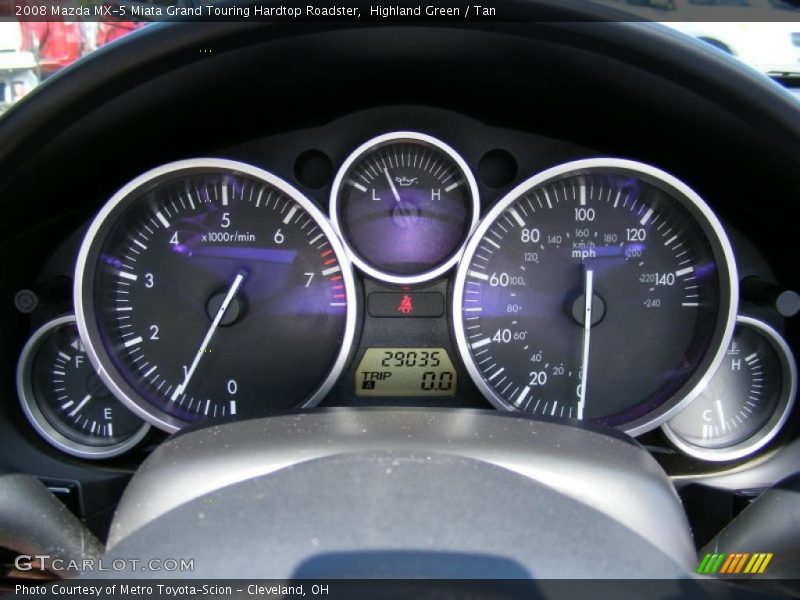 Highland Green / Tan 2008 Mazda MX-5 Miata Grand Touring Hardtop Roadster