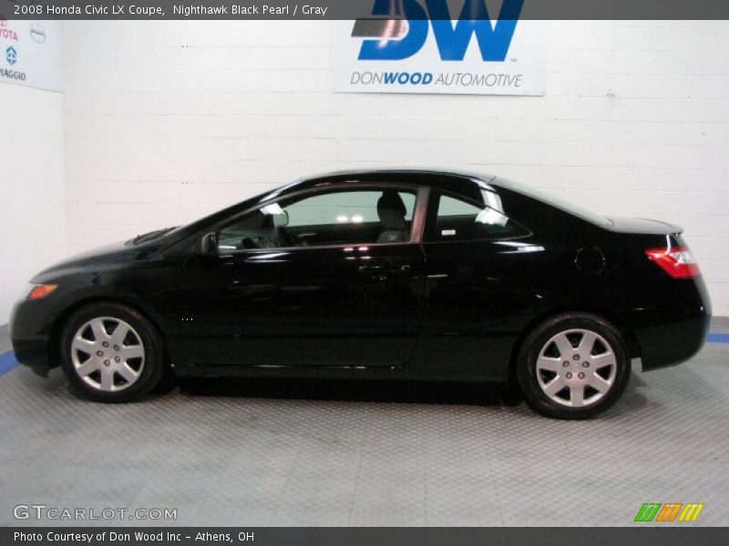 Nighthawk Black Pearl / Gray 2008 Honda Civic LX Coupe