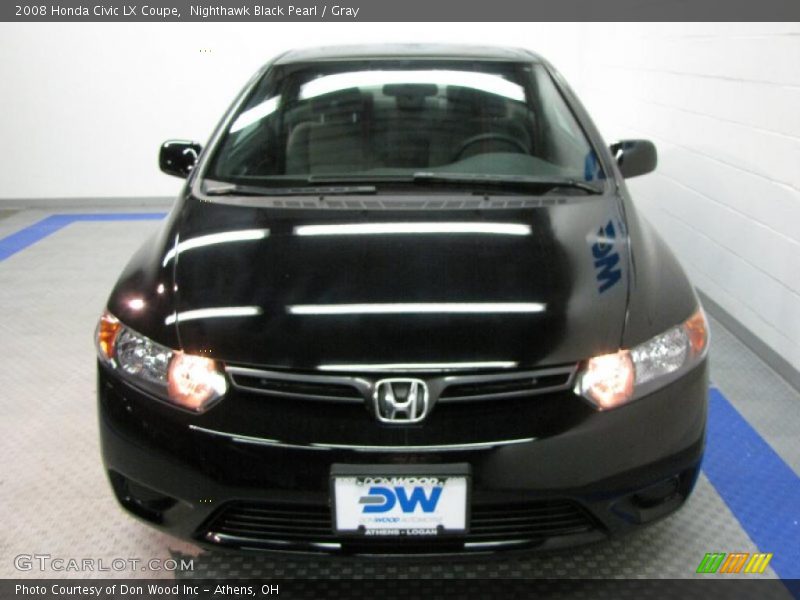 Nighthawk Black Pearl / Gray 2008 Honda Civic LX Coupe