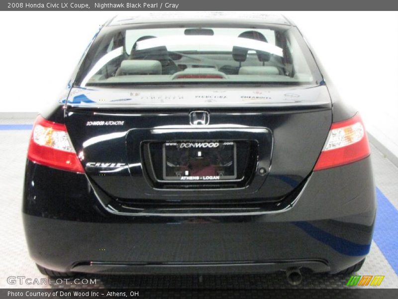Nighthawk Black Pearl / Gray 2008 Honda Civic LX Coupe