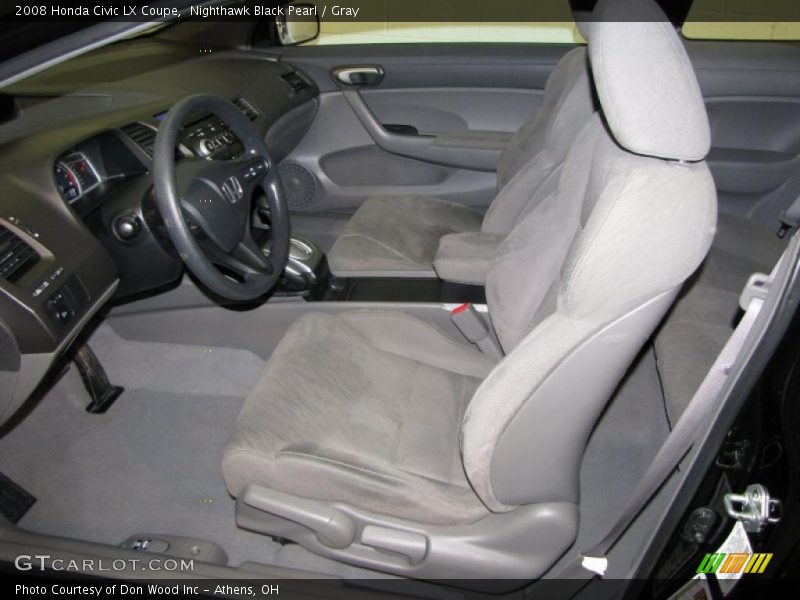 Nighthawk Black Pearl / Gray 2008 Honda Civic LX Coupe