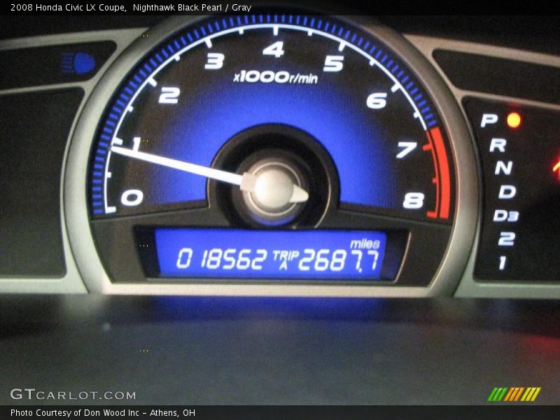 Nighthawk Black Pearl / Gray 2008 Honda Civic LX Coupe