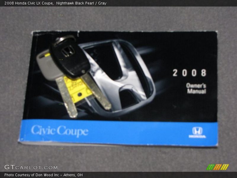 Nighthawk Black Pearl / Gray 2008 Honda Civic LX Coupe