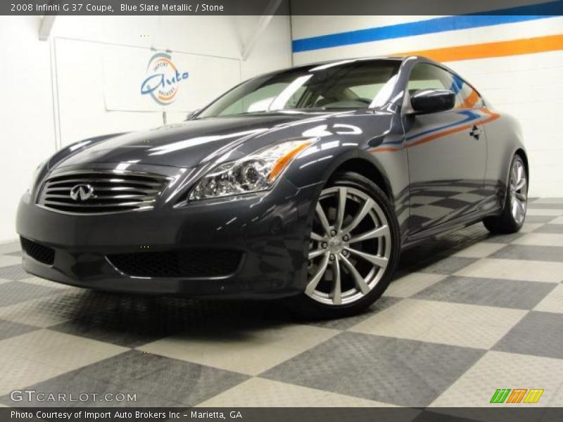 Blue Slate Metallic / Stone 2008 Infiniti G 37 Coupe