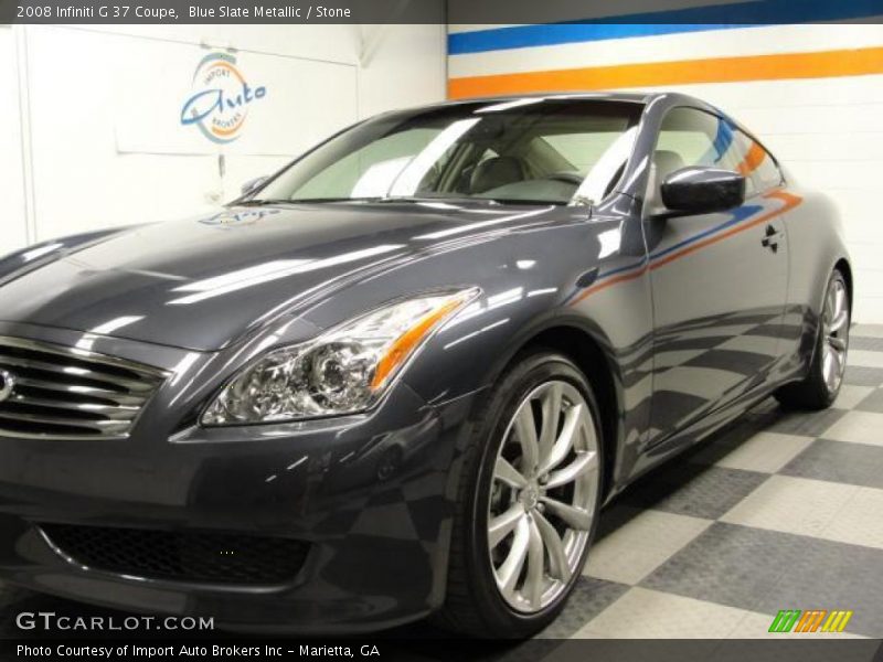 Blue Slate Metallic / Stone 2008 Infiniti G 37 Coupe