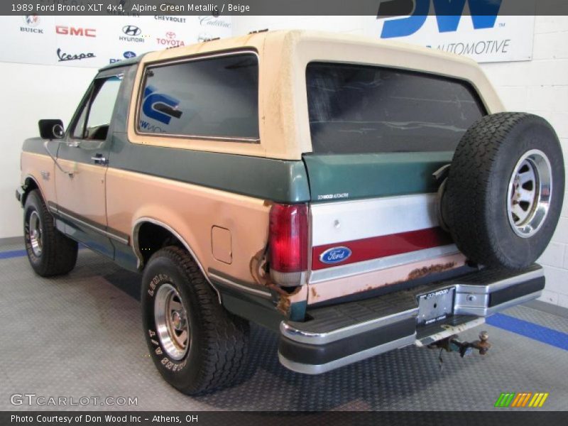 Alpine Green Metallic / Beige 1989 Ford Bronco XLT 4x4