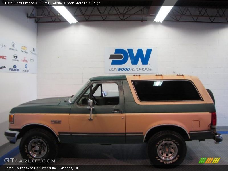 Alpine Green Metallic / Beige 1989 Ford Bronco XLT 4x4