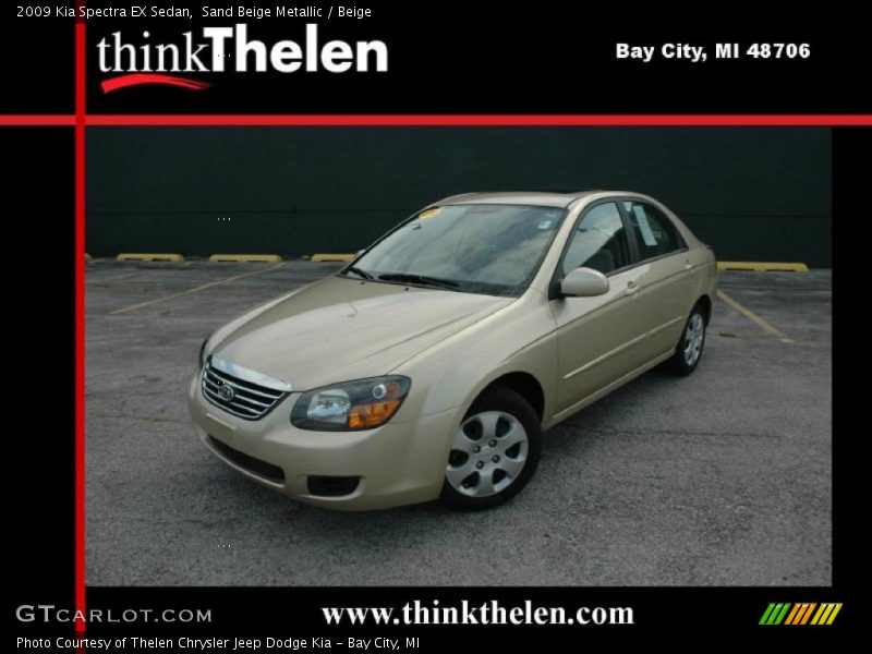 Sand Beige Metallic / Beige 2009 Kia Spectra EX Sedan