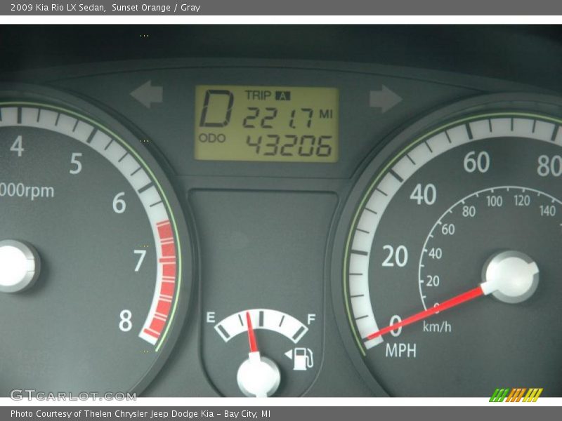 Sunset Orange / Gray 2009 Kia Rio LX Sedan