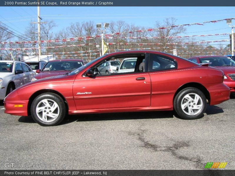 Red Orange Metallic / Graphite 2000 Pontiac Sunfire SE Coupe