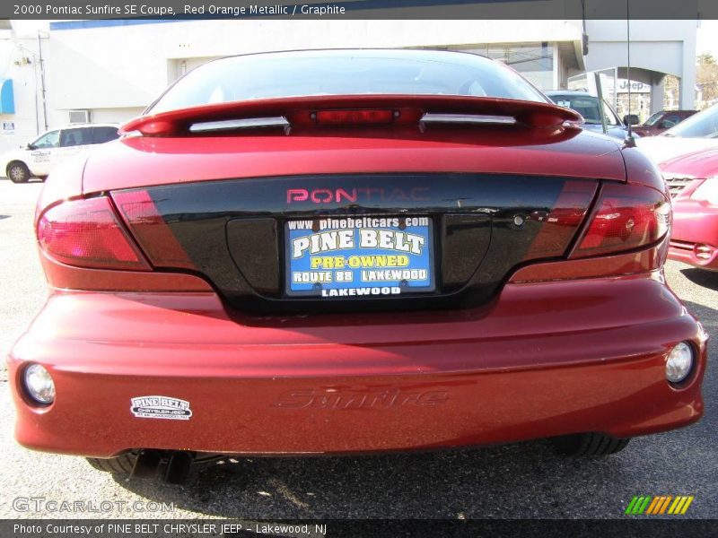 Red Orange Metallic / Graphite 2000 Pontiac Sunfire SE Coupe