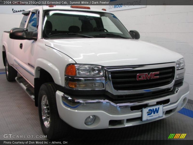 Summit White / Dark Pewter 2004 GMC Sierra 2500HD SLE Extended Cab