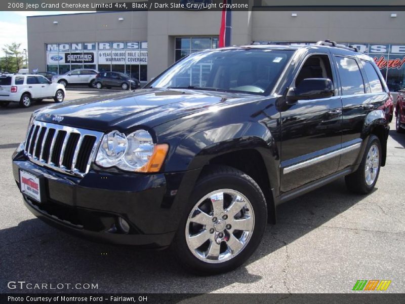 Black / Dark Slate Gray/Light Graystone 2008 Jeep Grand Cherokee Limited 4x4