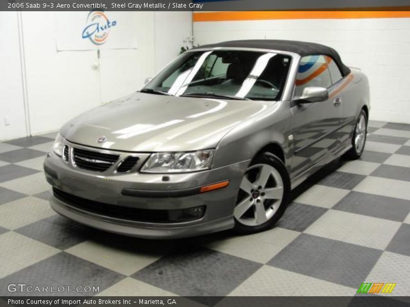 Steel Gray Metallic / Slate Gray 2006 Saab 9-3 Aero Convertible