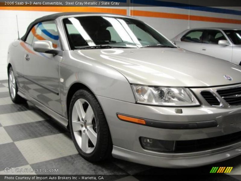 Steel Gray Metallic / Slate Gray 2006 Saab 9-3 Aero Convertible