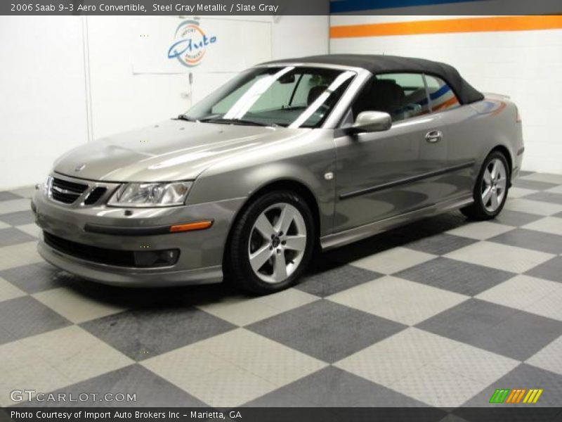 Steel Gray Metallic / Slate Gray 2006 Saab 9-3 Aero Convertible