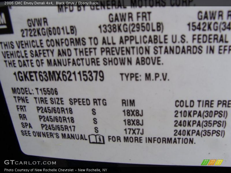 Black Onyx / Ebony Black 2006 GMC Envoy Denali 4x4