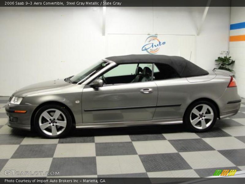 Steel Gray Metallic / Slate Gray 2006 Saab 9-3 Aero Convertible