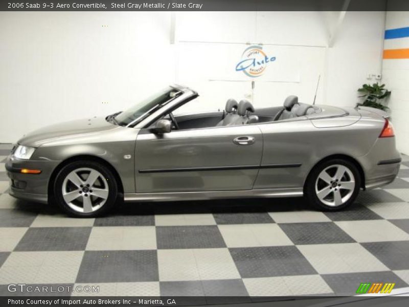 Steel Gray Metallic / Slate Gray 2006 Saab 9-3 Aero Convertible