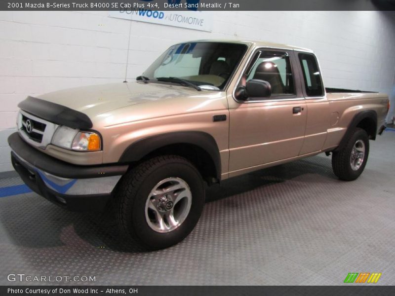 Desert Sand Metallic / Tan 2001 Mazda B-Series Truck B4000 SE Cab Plus 4x4