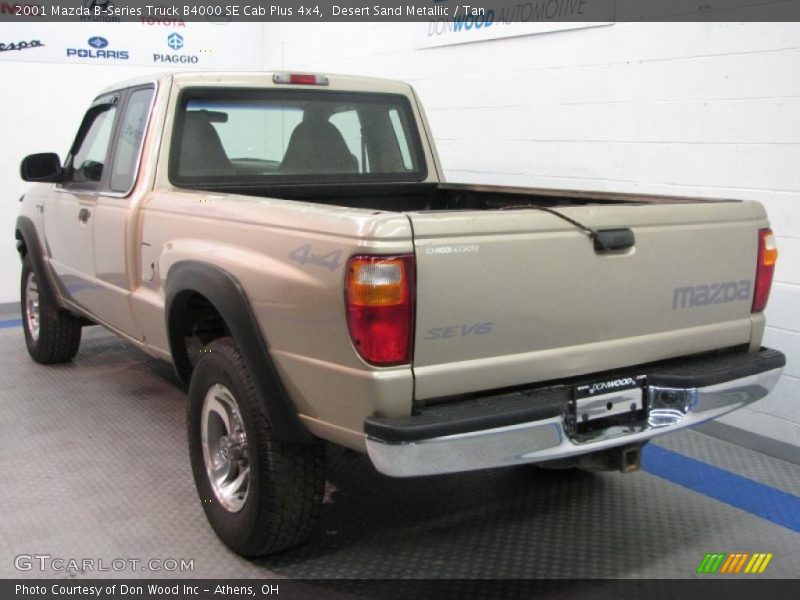 Desert Sand Metallic / Tan 2001 Mazda B-Series Truck B4000 SE Cab Plus 4x4