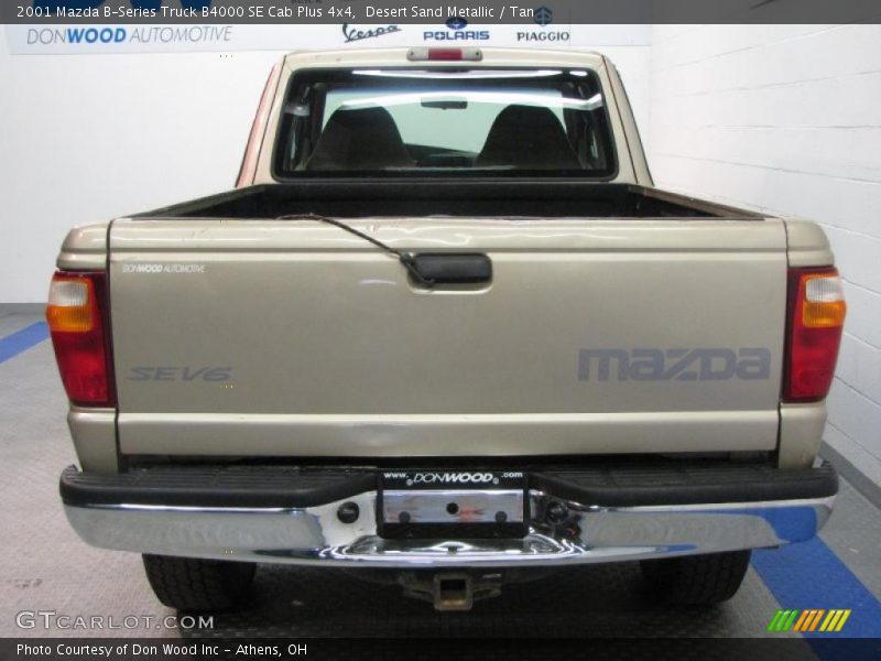 Desert Sand Metallic / Tan 2001 Mazda B-Series Truck B4000 SE Cab Plus 4x4