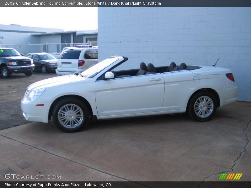 Stone White / Dark Khaki/Light Graystone 2009 Chrysler Sebring Touring Convertible