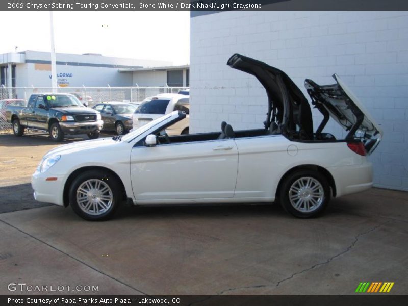 Stone White / Dark Khaki/Light Graystone 2009 Chrysler Sebring Touring Convertible