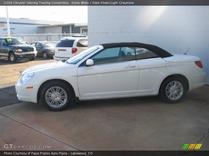 Stone White / Dark Khaki/Light Graystone 2009 Chrysler Sebring Touring Convertible