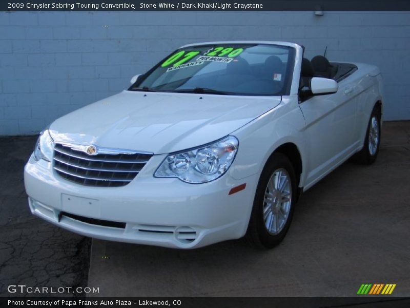 Stone White / Dark Khaki/Light Graystone 2009 Chrysler Sebring Touring Convertible