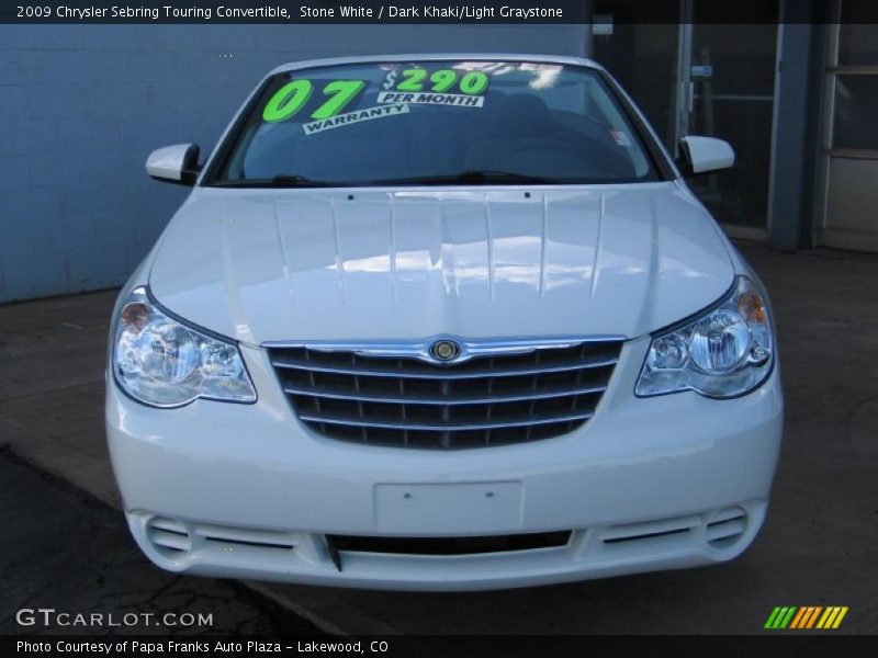 Stone White / Dark Khaki/Light Graystone 2009 Chrysler Sebring Touring Convertible