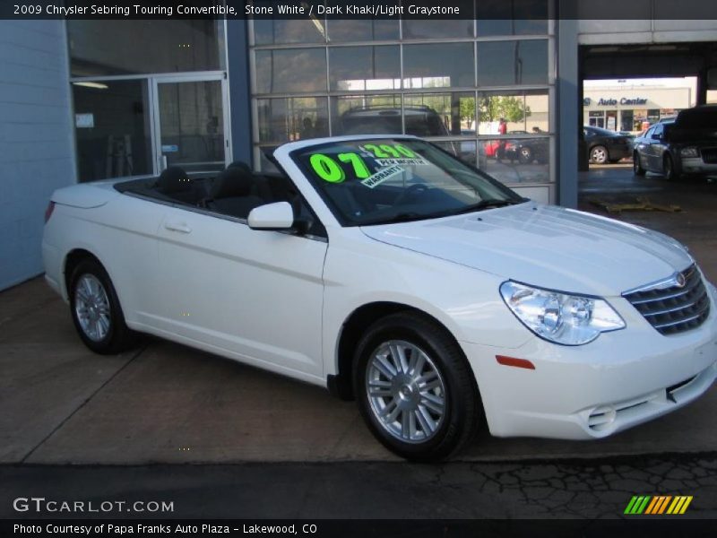 Stone White / Dark Khaki/Light Graystone 2009 Chrysler Sebring Touring Convertible