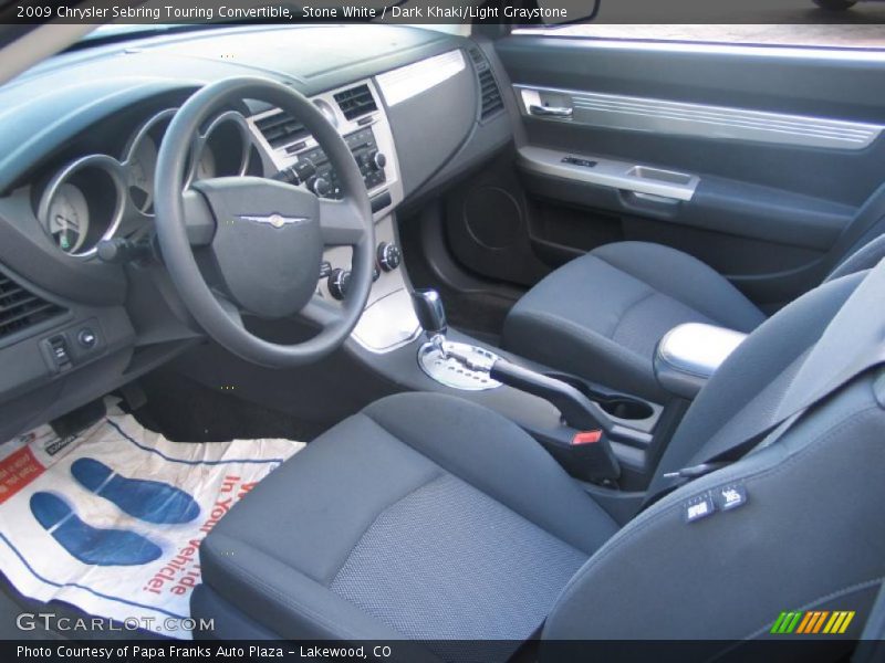 Stone White / Dark Khaki/Light Graystone 2009 Chrysler Sebring Touring Convertible