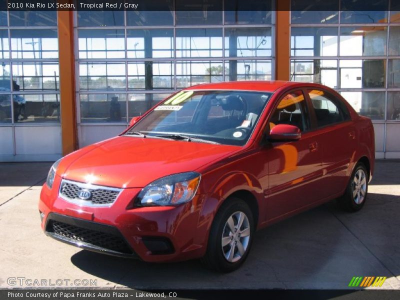 Tropical Red / Gray 2010 Kia Rio LX Sedan