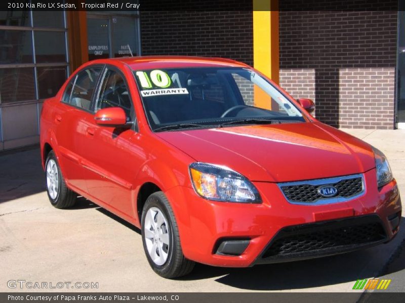 Tropical Red / Gray 2010 Kia Rio LX Sedan