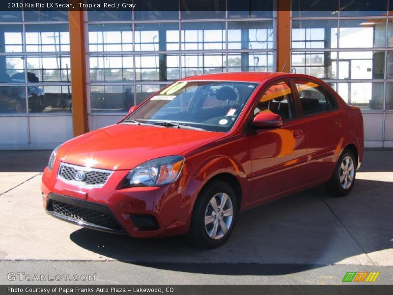 Tropical Red / Gray 2010 Kia Rio LX Sedan