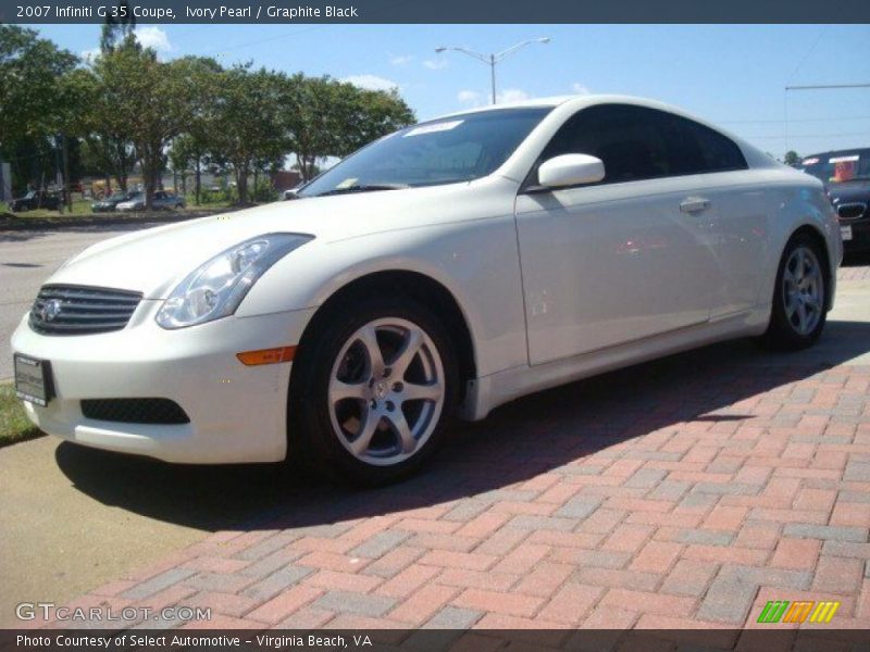 Ivory Pearl / Graphite Black 2007 Infiniti G 35 Coupe