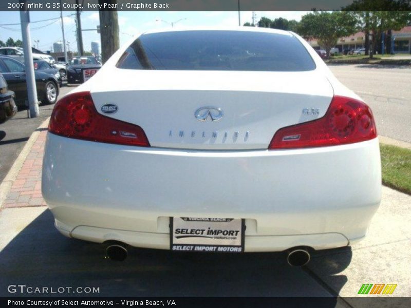 Ivory Pearl / Graphite Black 2007 Infiniti G 35 Coupe