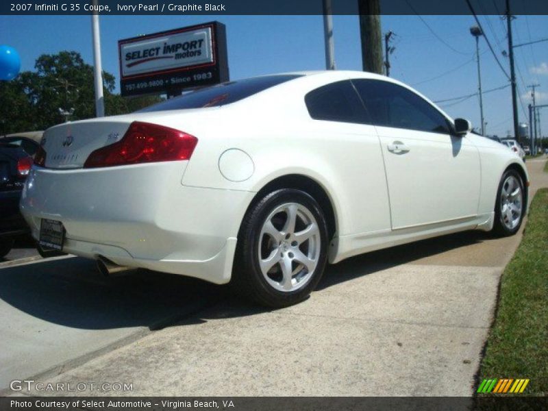 Ivory Pearl / Graphite Black 2007 Infiniti G 35 Coupe