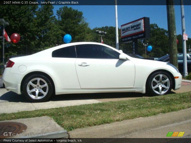 Ivory Pearl / Graphite Black 2007 Infiniti G 35 Coupe