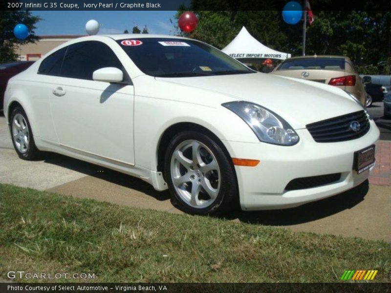 Ivory Pearl / Graphite Black 2007 Infiniti G 35 Coupe