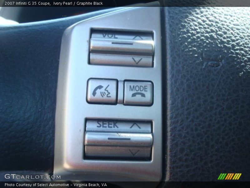 Ivory Pearl / Graphite Black 2007 Infiniti G 35 Coupe