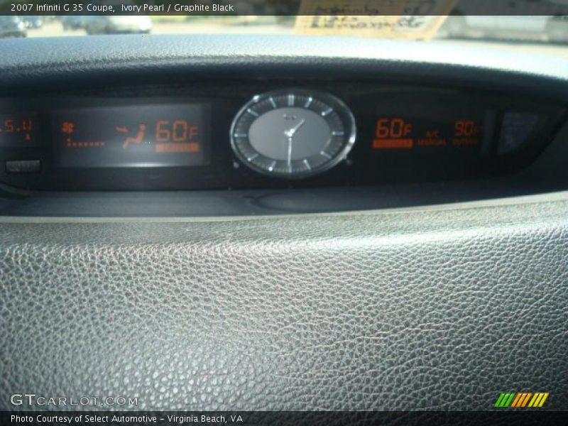 Ivory Pearl / Graphite Black 2007 Infiniti G 35 Coupe