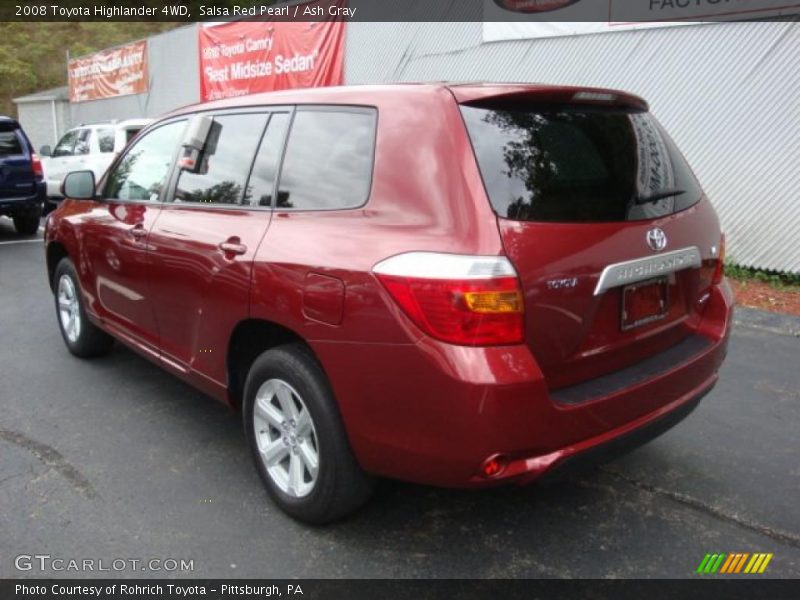 Salsa Red Pearl / Ash Gray 2008 Toyota Highlander 4WD