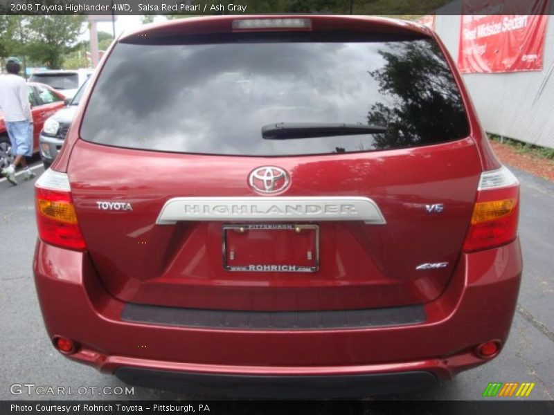 Salsa Red Pearl / Ash Gray 2008 Toyota Highlander 4WD