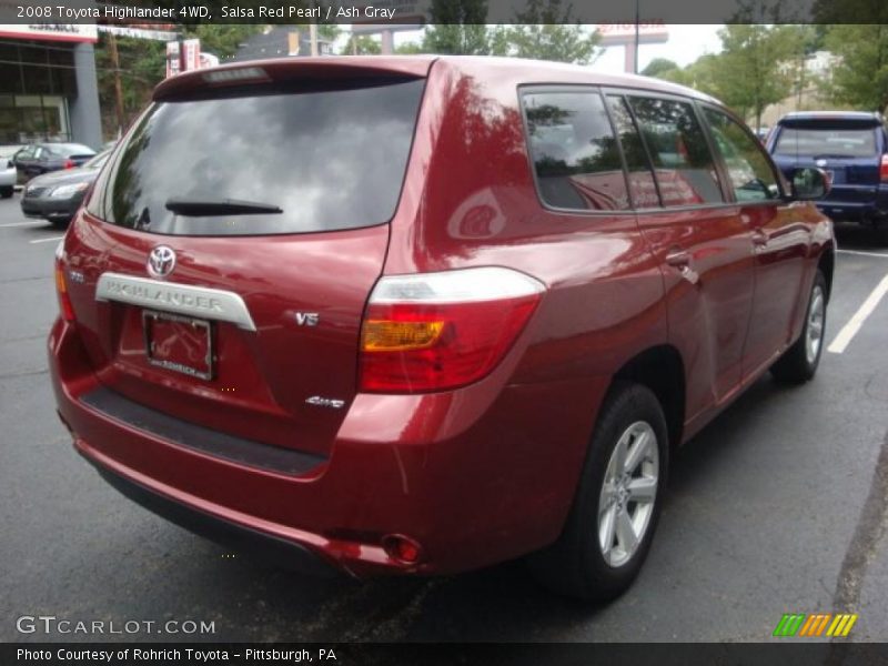 Salsa Red Pearl / Ash Gray 2008 Toyota Highlander 4WD