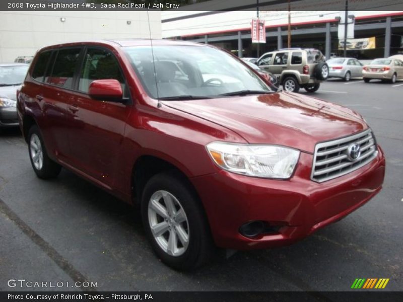 Salsa Red Pearl / Ash Gray 2008 Toyota Highlander 4WD