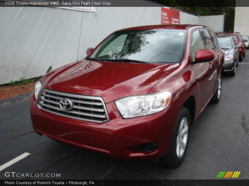 Salsa Red Pearl / Ash Gray 2008 Toyota Highlander 4WD
