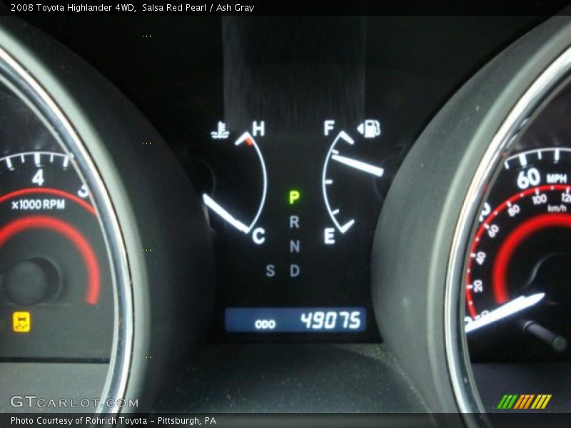 Salsa Red Pearl / Ash Gray 2008 Toyota Highlander 4WD