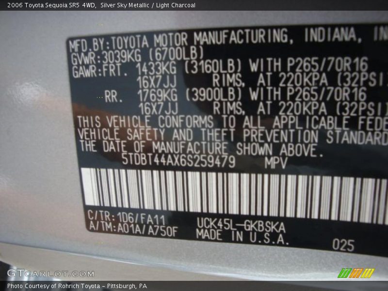 Silver Sky Metallic / Light Charcoal 2006 Toyota Sequoia SR5 4WD